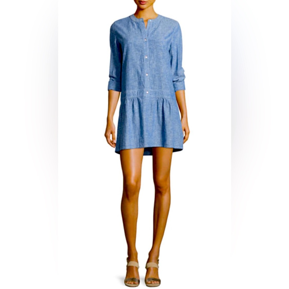 Like new Soft JOIE Blue Chambray Long sleeve drop waist dress Sz S